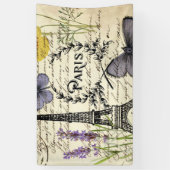 rustieke Franse landelijke scripts Parijs Eiffelto Spandoek (Verticaal)