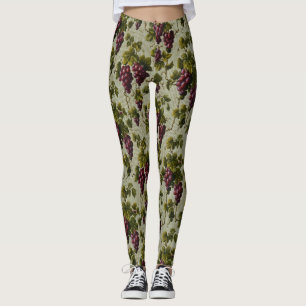 Rustieke Franse landelijke wijngaard wijnstok kuns Leggings