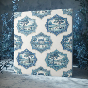 Rustieke Franse Toile De Jouy Vintage Pastorale Bl Tegeltje