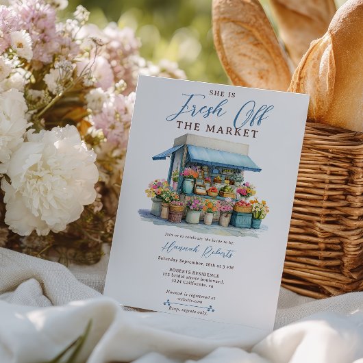 Rustieke Fresh Off Market Vrijgezellenfeest Bloeme Kaart