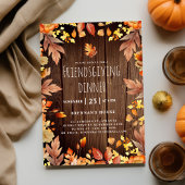 Rustieke Friendsgiving Diner Thanksgiving Party Kaart