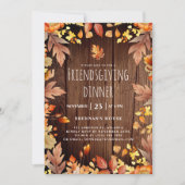 Rustieke Friendsgiving Diner Thanksgiving Party Kaart (Voorkant)