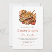 Rustieke Friendsgiving Potluck-diner Kaart (Voorkant)