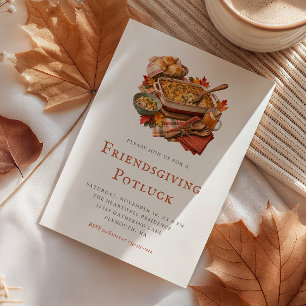 Rustieke Friendsgiving Potluck-diner Kaart