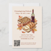 Rustieke Friendsgiving Potluck Feest Kaart (Voorkant)