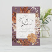 Rustieke Friendsgiving Potluck Thanksgiving Kaart (Staand voorkant)