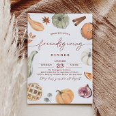 Rustieke Friendsgiving Thanksgiving Diner Uitnodig Kaart