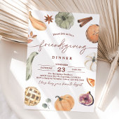 Rustieke Friendsgiving Thanksgiving Diner Uitnodig Kaart