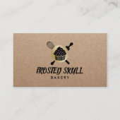 Rustieke Frosted Skull Bakkerij Custom Crossbones Visitekaartje (Voorkant)