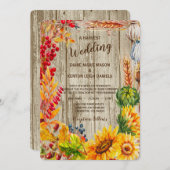 Rustieke Fruit en Bloem Oogst Bruiloft uitnodiging (Voorkant / Achterkant)