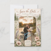 Rustieke Fryeburg Maine Bergfoto Save The Date (Voorkant)