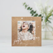 Rustieke Fun Jingle All The Way 2 Fotovakantie Kaart (Staand voorkant)