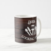 Rustieke Funny Cooking Gift Mannen-'Dude Cooking F Koffiemok (Voorkant rechts)