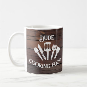 Rustieke Funny Cooking Gift Mannen-'Dude Cooking F Koffiemok