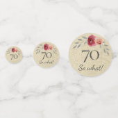 Rustieke Funny Waterverf Bloemen 70e Verjaardag Confetti (Voorkanten)