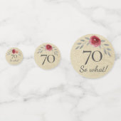 Rustieke Funny Waterverf Bloemen 70e Verjaardag Confetti (Achterkanten)