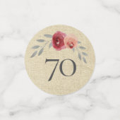 Rustieke Funny Waterverf Bloemen 70e Verjaardag Confetti (Kleine voorkant)