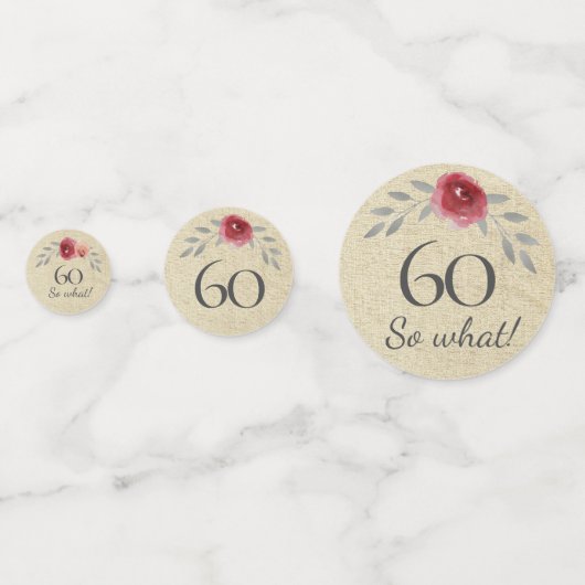 Rustieke Funny Waterverf Floral 60e Verjaardag Confetti (Achterkanten)