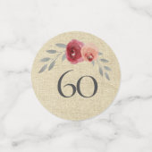 Rustieke Funny Waterverf Floral 60e Verjaardag Confetti (Kleine voorkant)