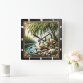 rustieke ganzenwildernis vierkante klok (Huis)