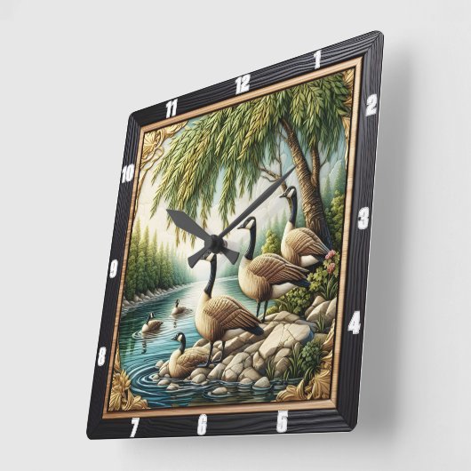 rustieke ganzenwildernis vierkante klok (Hoek)