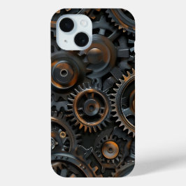 Rustieke Gearworks telefoonhoes iPhone 15 Case