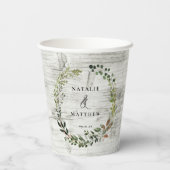 rustieke gebladerte krans boerderij bruiloft parti papieren bekers (Achterkant)