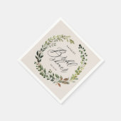 Rustieke gebladerte krans vrijgezellenfeest partij servet (Hoek)