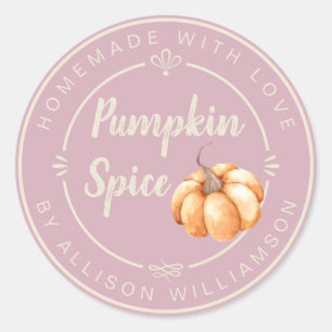 Rustieke Gebleekte Mauve Pompoen Kruiden Thuisgema Ronde Sticker
