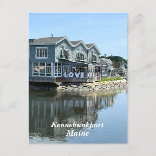Rustieke gebouwen aan het water in Kennebunkport M Feestdagenkaart