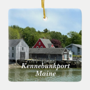 Rustieke gebouwen aan het water in Kennebunkport M Keramisch Ornament