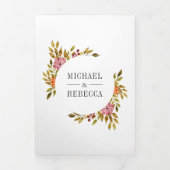 Rustieke gebrande Sinaasappel Bloemen Foto Collage Drieluik Uitnodiging (Cover)