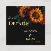 Rustieke gebrande Sinaasappel bloemenbruiloft Deta Informatiekaartje (Voorkant)