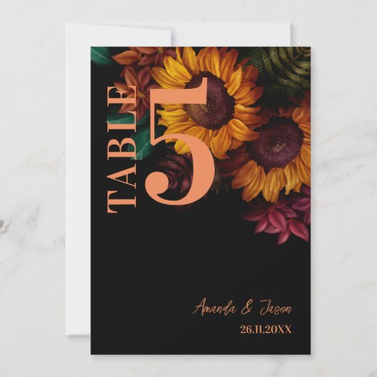 Rustieke gebrande Sinaasappel bloemenbruiloft tafe Bedankkaart (Achterkant)