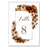 Rustieke gebrande Sinaasappel bloemenbruiloft tafe Kaart (Achterkant)