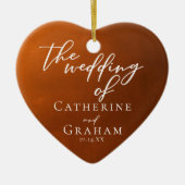 Rustieke gebrande Sinaasappel bruiloft aangepaste  Keramisch Ornament (Voorkant)