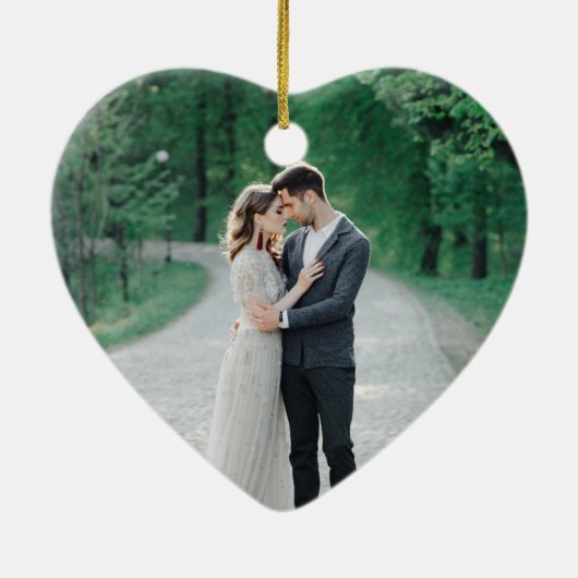 Rustieke gebrande Sinaasappel bruiloft aangepaste  Keramisch Ornament (Achterkant)