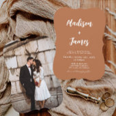 Rustieke gebrande Sinaasappel foto bruiloft Kaart