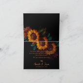 Rustieke gebrande Sinaasappels bloemenbruiloft bed Bedankkaart (Binnen)