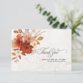 Rustieke gebrande Sinaasappels terracotta elegante Bedankkaart (Staand voorkant)