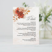 Rustieke gebrande Sinaasappels terracotta elegante Informatiekaartje (Staand voorkant)