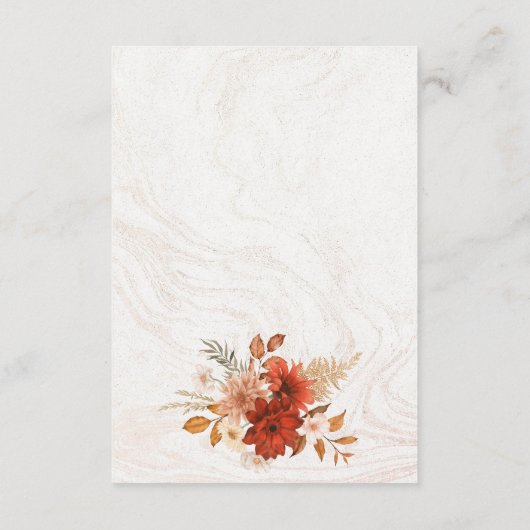 Rustieke gebrande Sinaasappels terracotta elegante Informatiekaartje (Achterkant)