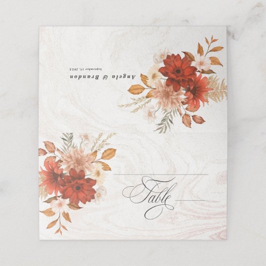 Rustieke gebrande Sinaasappels terracotta elegante Plaatskaartje (Buitenkant ongevouwen)