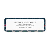 Rustieke gebreide stijl kerst terug adres etiket (Voorkant)