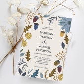 Rustieke gebroken witte herfst bladeren bruiloft kaart