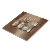 Rustieke gebruiksvoorwerpen Waterverven Faux Wood  Tegeltje (Zijkant)