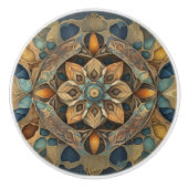 Rustieke gedempte kleuren patroon keramische knop (Voorkant)