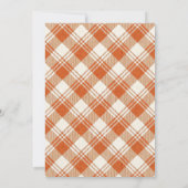Rustieke gedempte oranje ruit gingham bruiloft kaart (Achterkant)