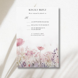 Rustieke Gedempte Winter Wilde Bloemenweide Bruilo RSVP Kaartje