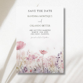 Rustieke Gedempte Winter Wilde Bloemenweide Bruilo Save The Date